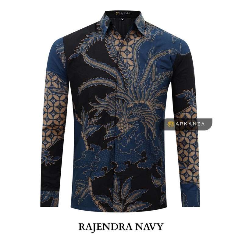 Arkanza - Batik Shirt Men Rajendra Navy