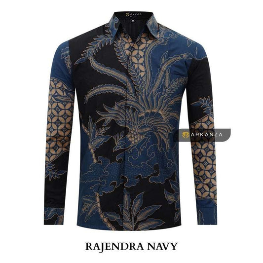 Arkanza - Batik Shirt Men Rajendra Navy