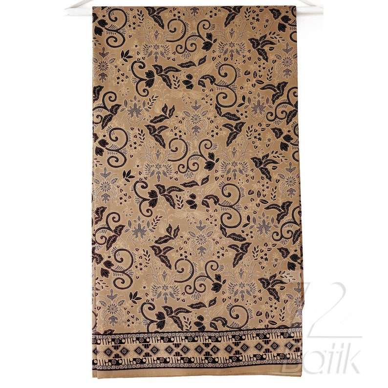 Indonesian Men Batik Short Sleeve Cotton Mega Mendung Brown Cream [Made to Order] - 72 Batik