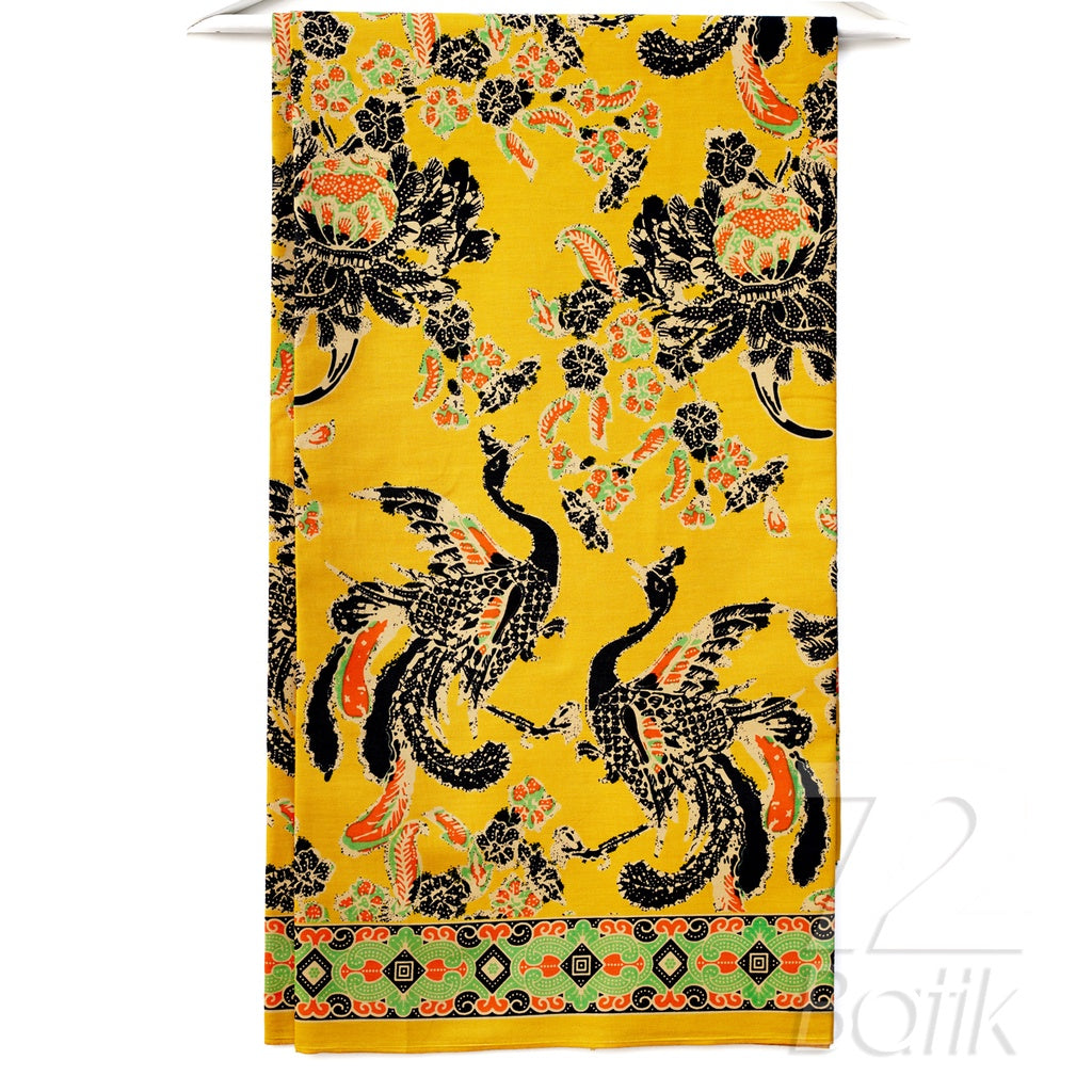 Premium Batik Couple Set – Men’s Slim Fit Shirt & Women’s Wrap Skirt – Classic Black & Yellow Handmade Batik